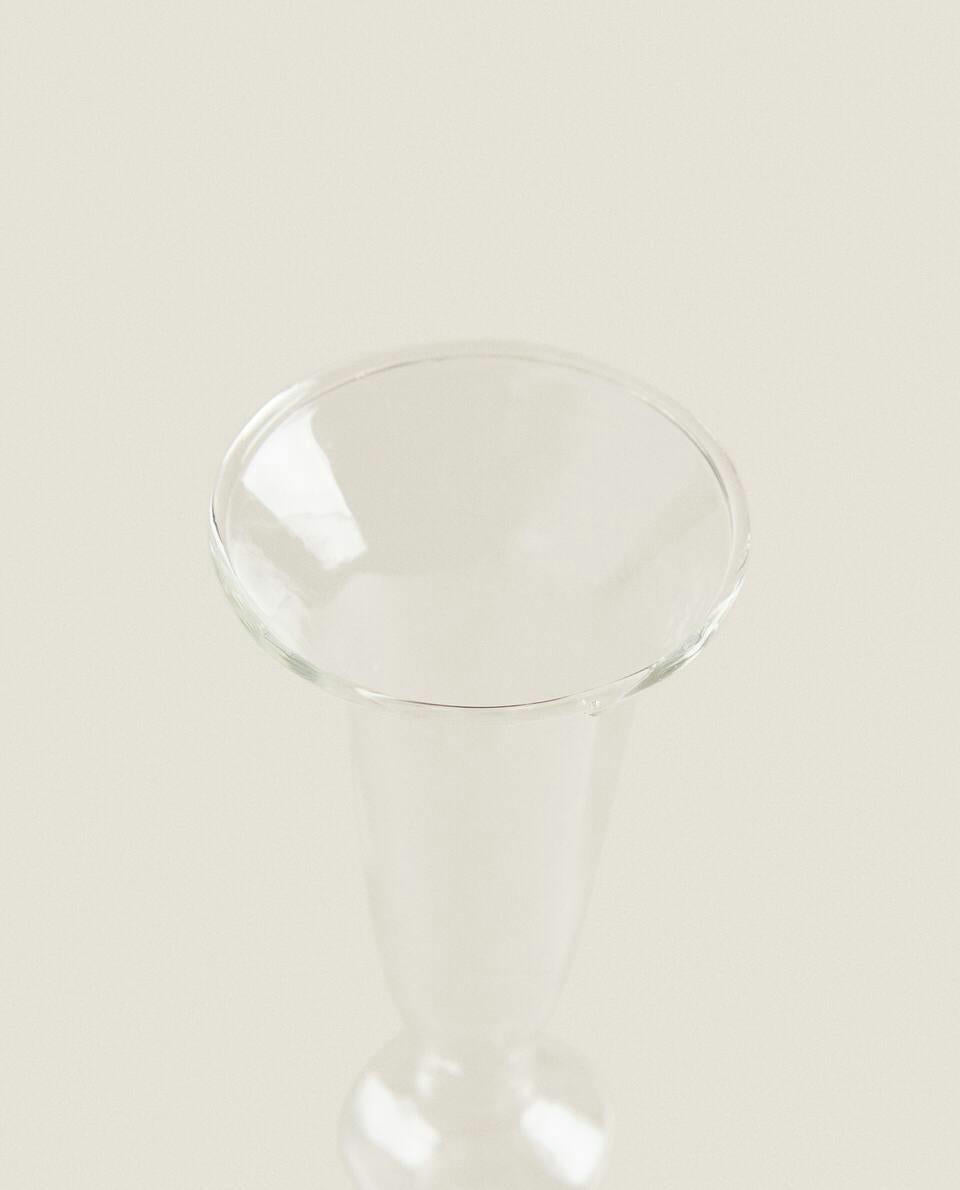 RAISED DESIGN GLASS CANDLESTICK