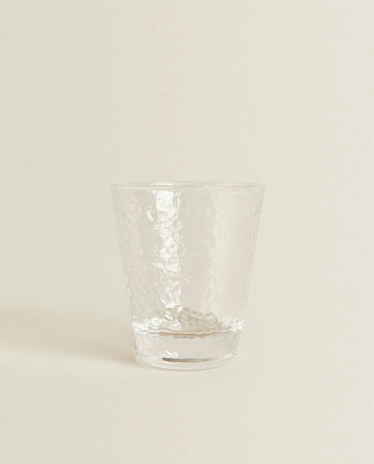 RAISED DESIGN GLASS TUMBLER