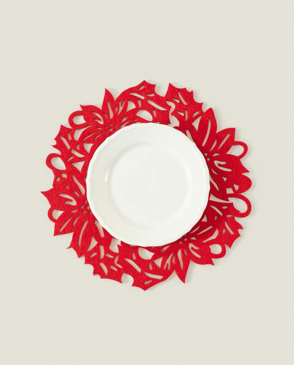 CHRISTMAS FLORAL FELT PLACEMAT
