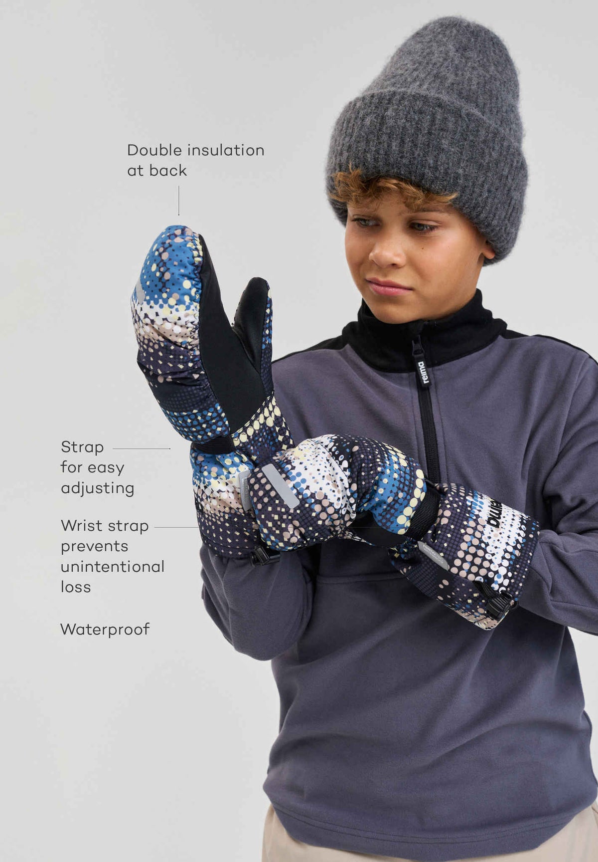 Kids' waterproof ski mittens Vanukko