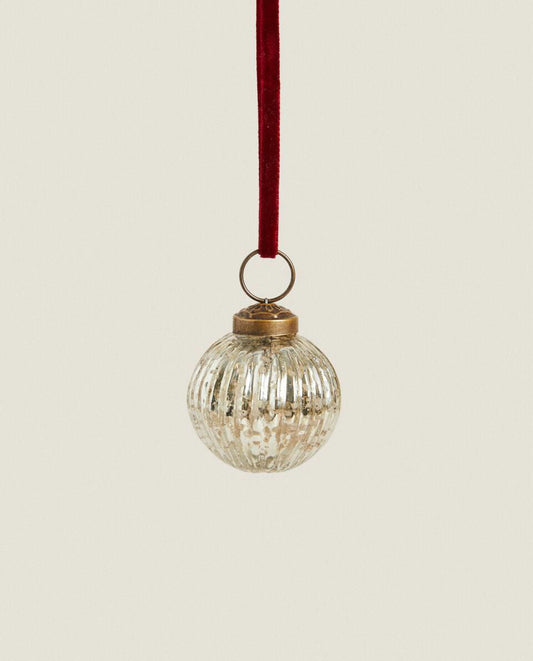STRIPED CHRISTMAS BAUBLE DECORATION