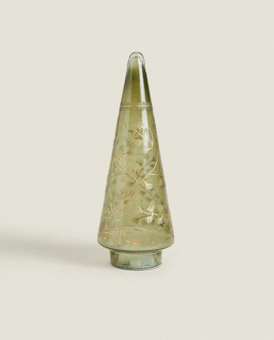 GLASS LED LIGHT CHRISTMAS TREE DECORATION