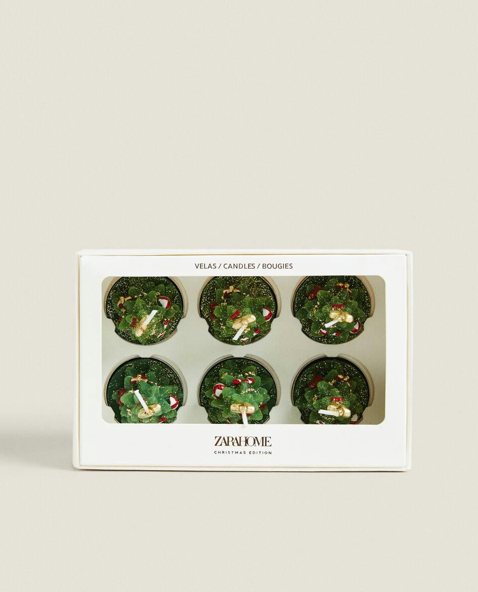 PACK OF CHRISTMAS TREE CANDLES (PACK OF 6)