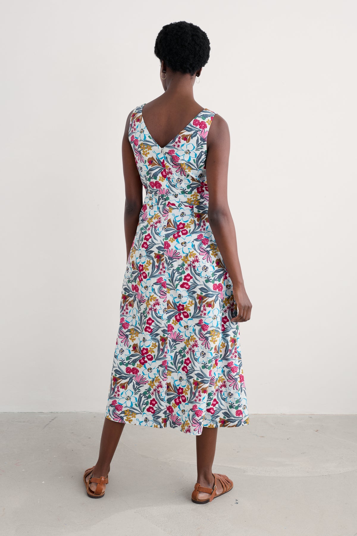 Sky Beyond Sleeveless V-Neck Dress