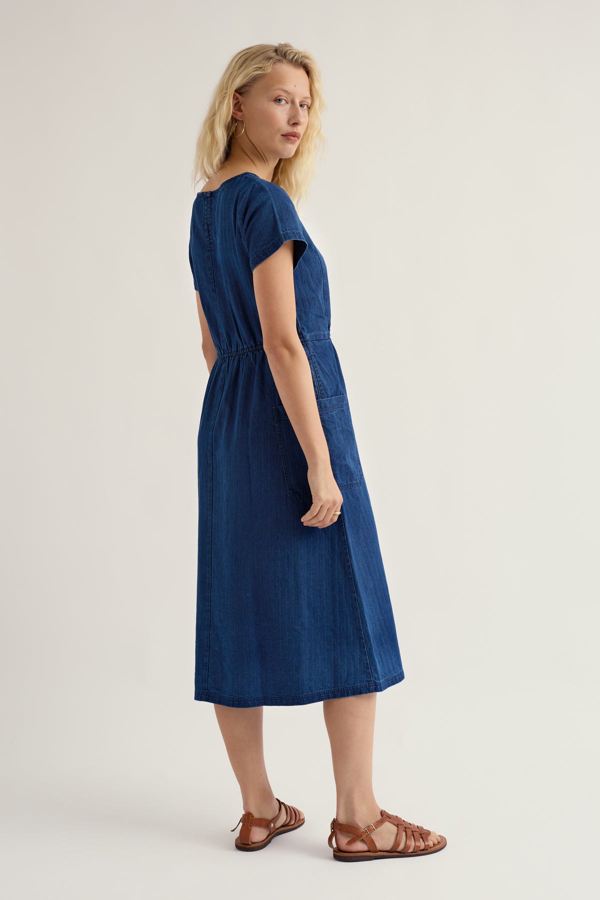 Haneth Denim Midi Dress