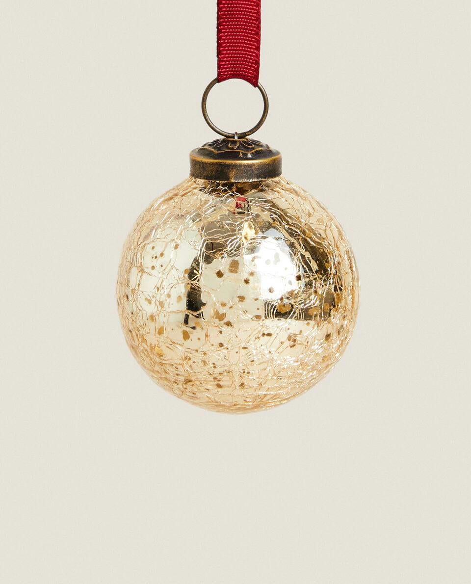 MERCURISED GLASS CHRISTMAS BAUBLE DECORATION