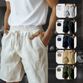 Men's Elastic Drawstring Solid Cotton Linen Shorts
