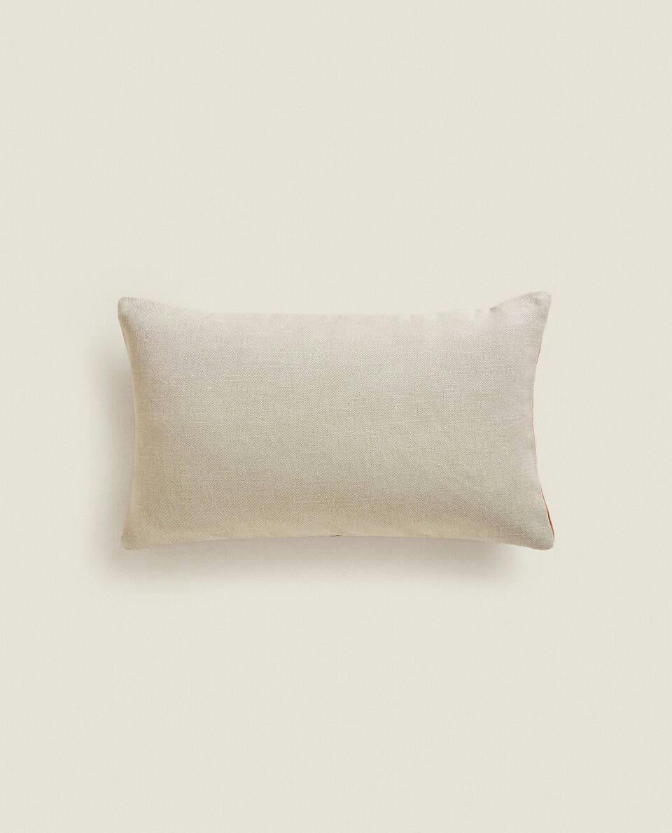 LINEN AND VELVET CUSHION COVER