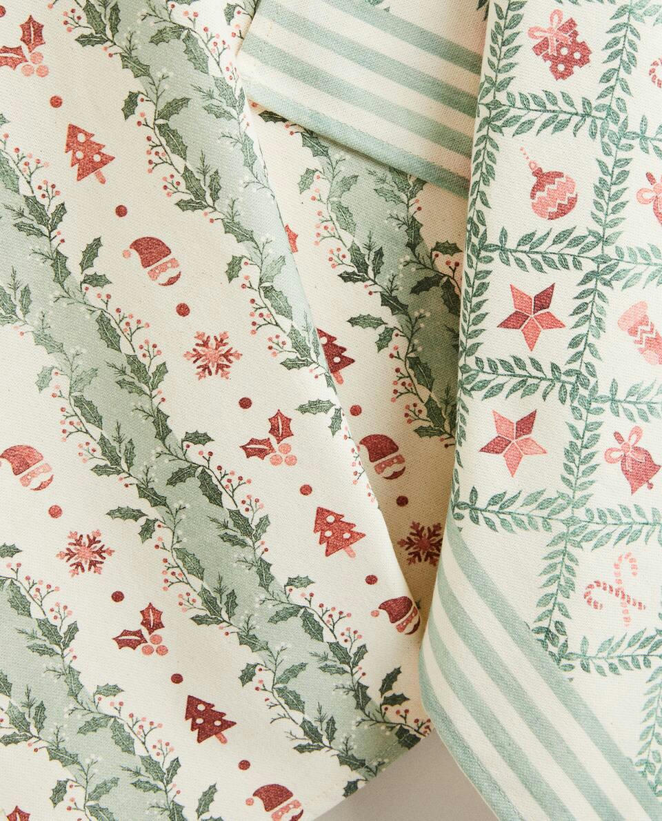 PACK OF COTTON CHRISTMAS TEA TOWELS (PACK OF 2)