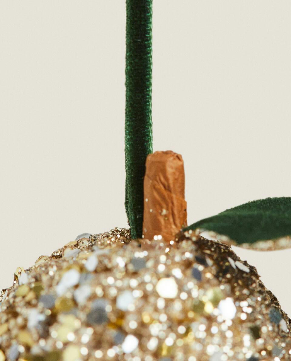 GLITTERY CHRISTMAS PEAR DECORATION