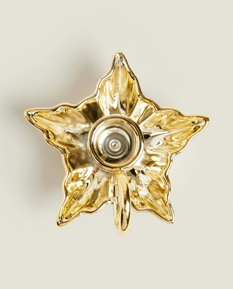 CHRISTMAS STAR CANDLEHOLDER WITH RIM
