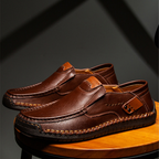 Men's Outdoor Casual Low-Top Slip-On Flat Handmade Leather Shoes