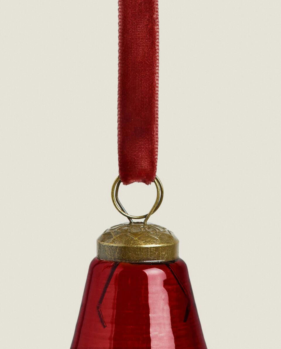 GLASS PEAR CHRISTMAS DECORATION
