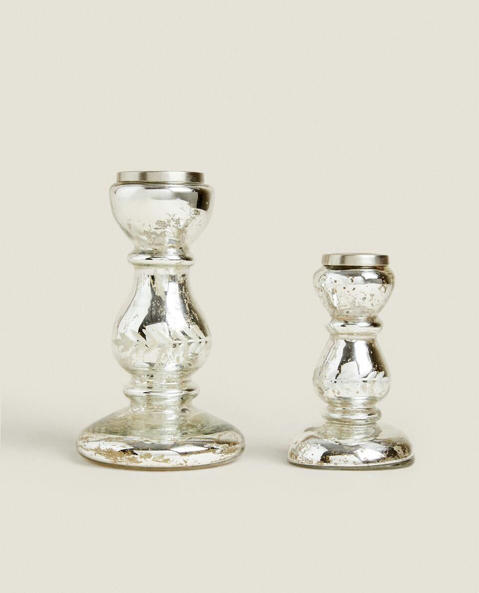 GEOMETRIC GLASS CANDLESTICK