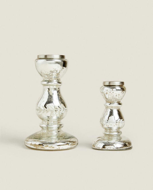 GEOMETRIC GLASS CANDLESTICK