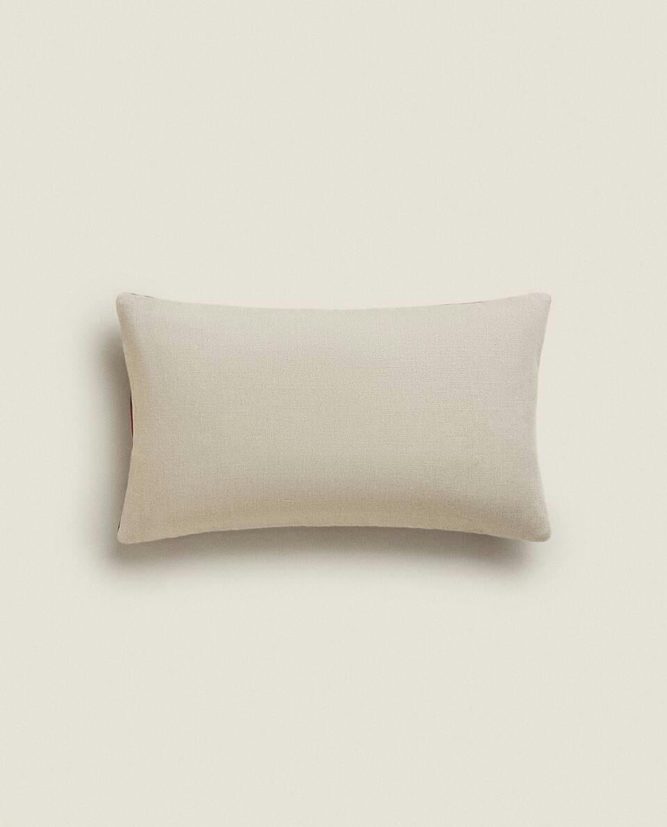 LINEN AND VELVET CUSHION COVER