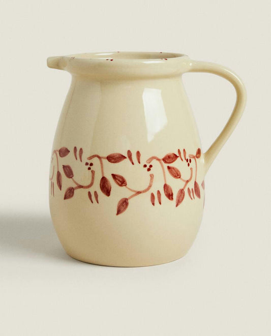 PAINTED CERAMIC CHRISTMAS JUG