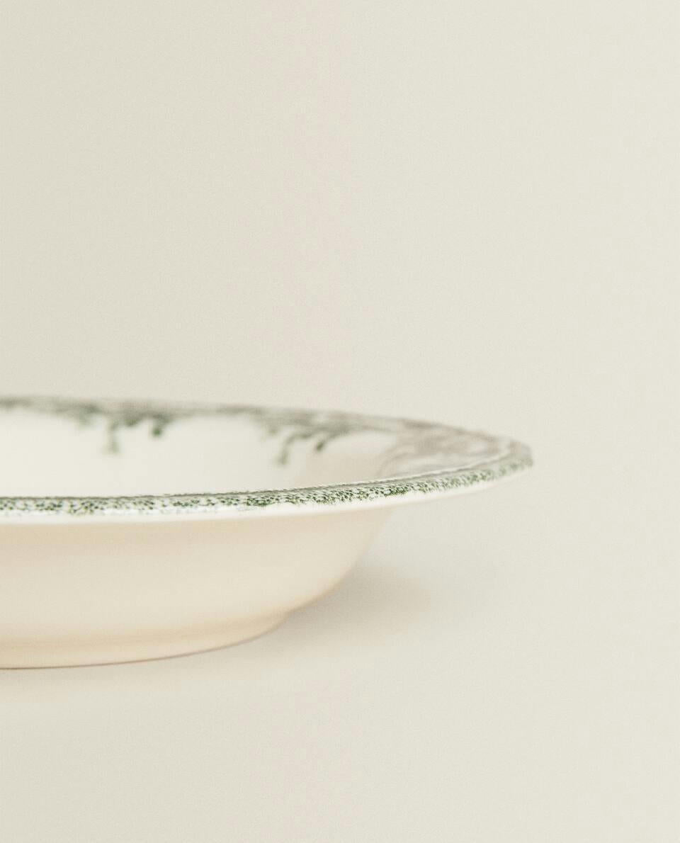 FLORAL EARTHENWARE SOUP PLATE