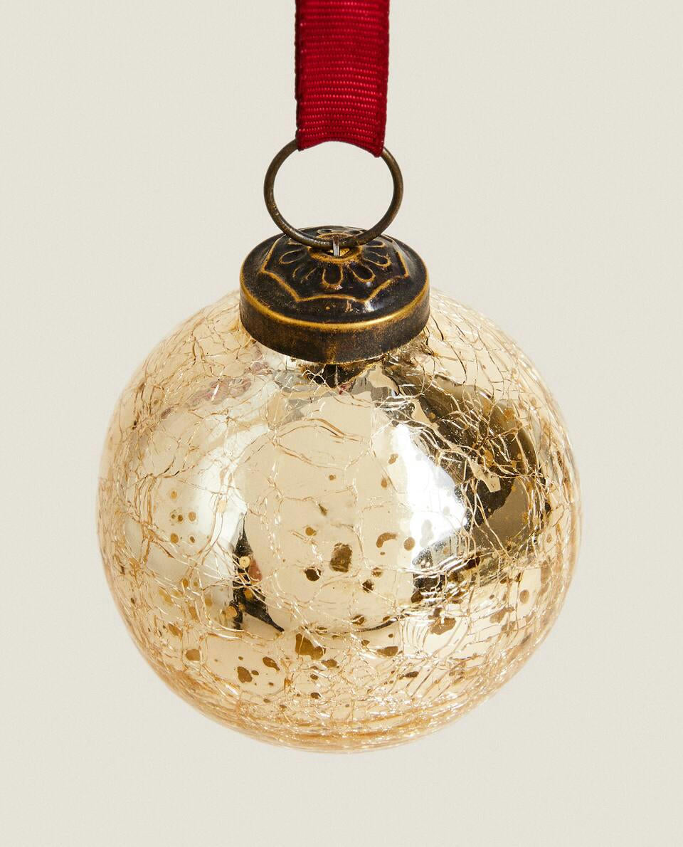 MERCURISED GLASS CHRISTMAS BAUBLE DECORATION
