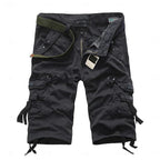 Men's Multi Pocket Plain Cargo Shorts