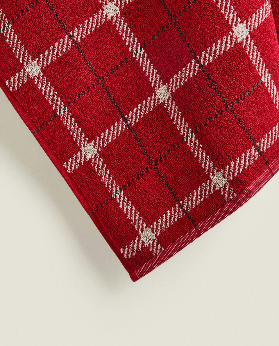 CHRISTMAS TARTAN COTTON TEA TOWEL