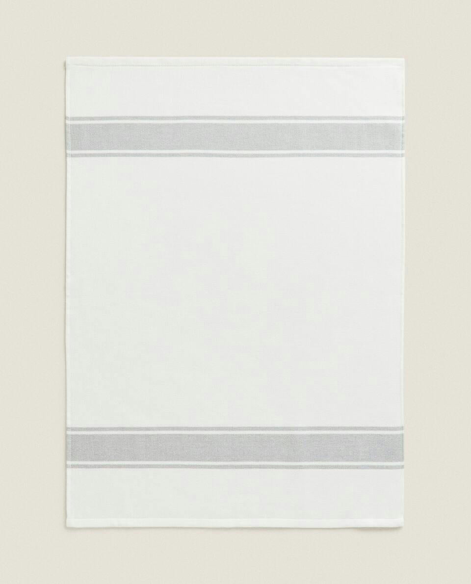 COTTON TERRY TEA TOWEL WITH STRIPE