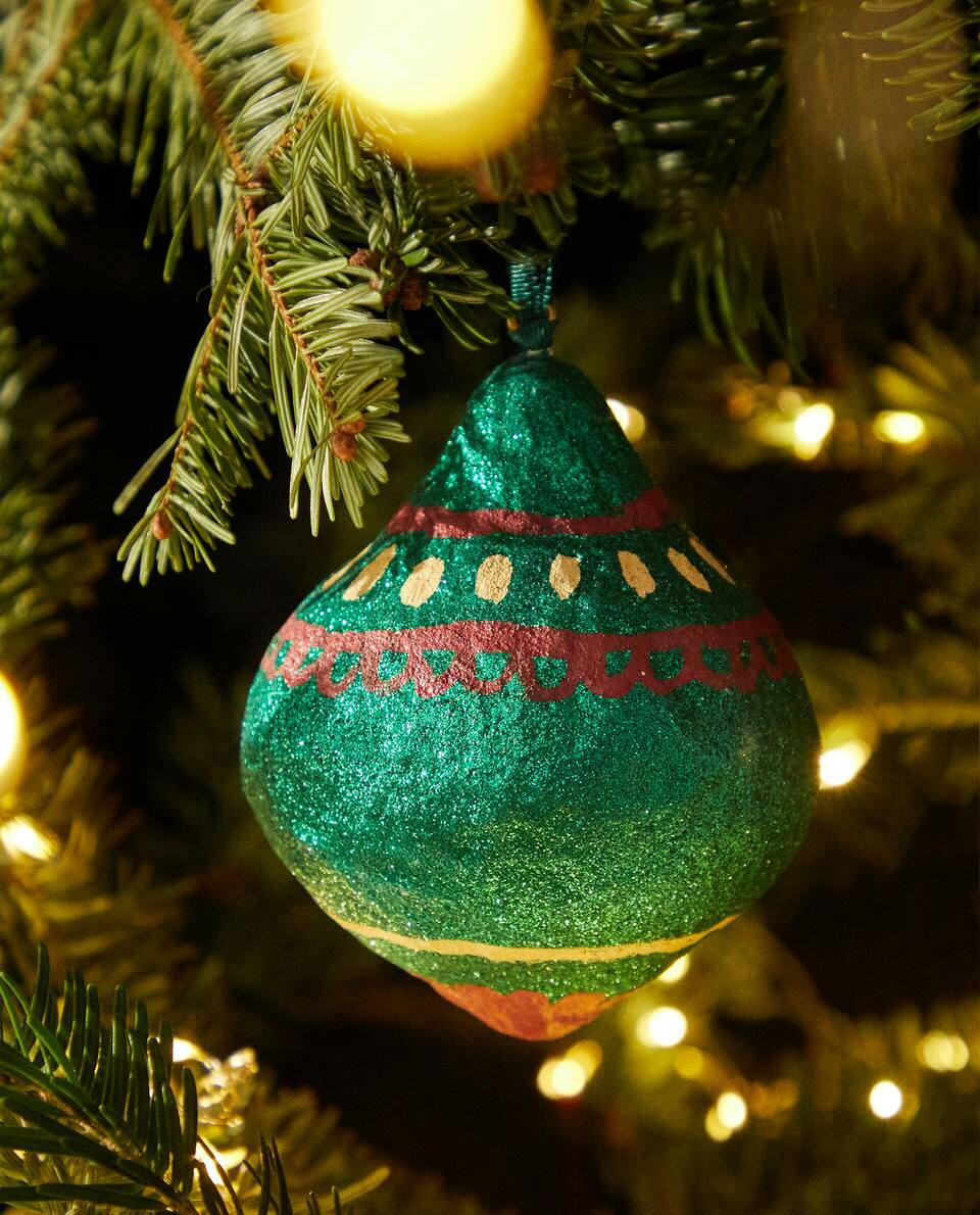 GLITTER BALL CHRISTMAS DECORATION