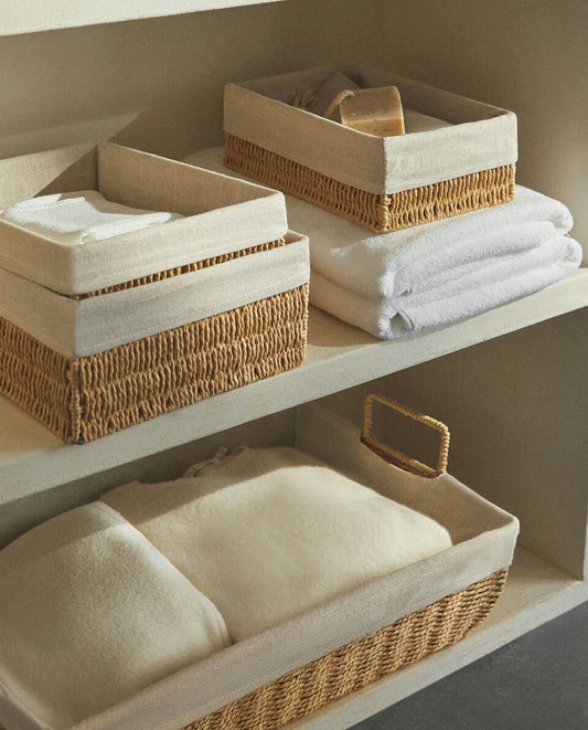 RECTANGULAR FABRIC INTERIOR BASKET