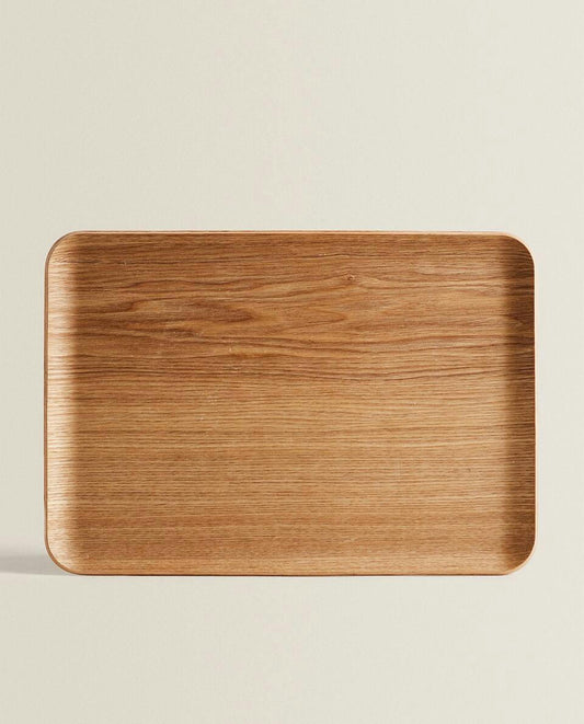 RECTANGULAR NON-SLIP WOODEN TRAY