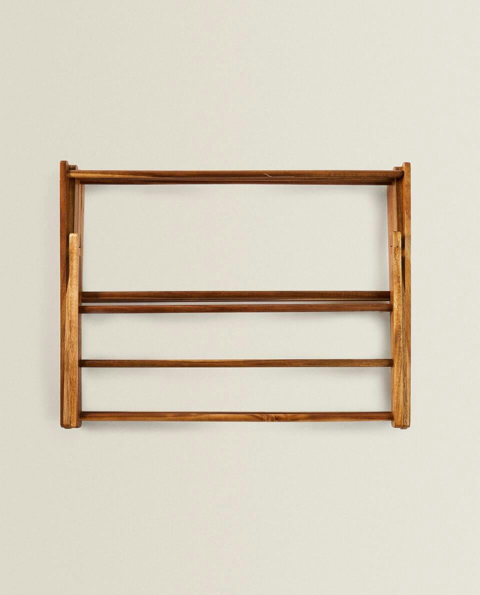 VERTICAL FOLDING WOODEN CLOTHES HORSE