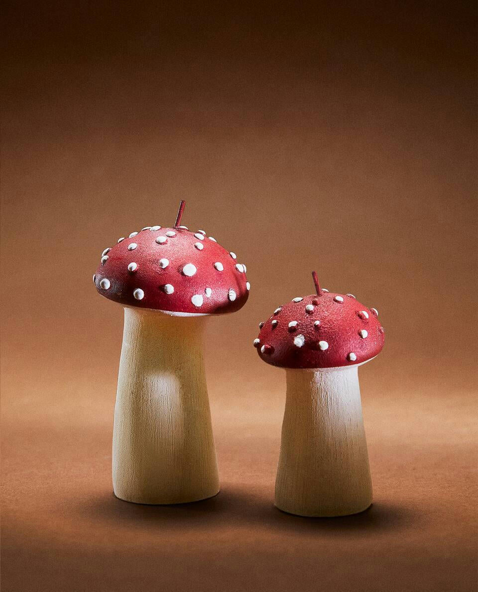 CHRISTMAS DECORATIVE MUSHROOM CANDLE