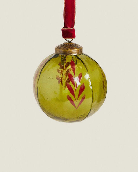 GLASS CHRISTMAS BAUBLE DECORATION