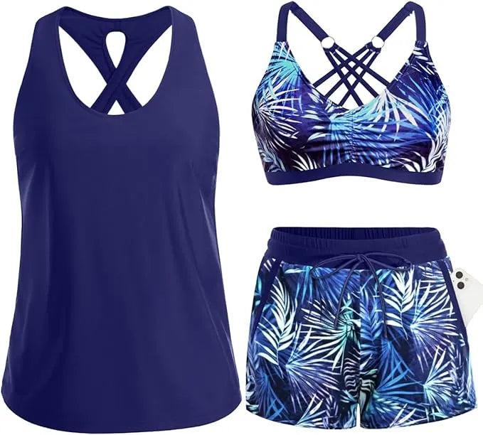 3 Piece Tankini with Shorts🔥Buy 2 Free Shipping