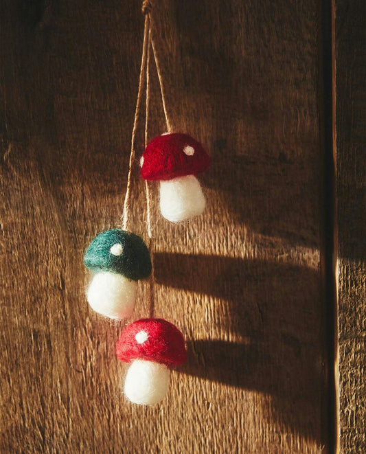 FELT MUSHROOM CHRISTMAS DECORATION