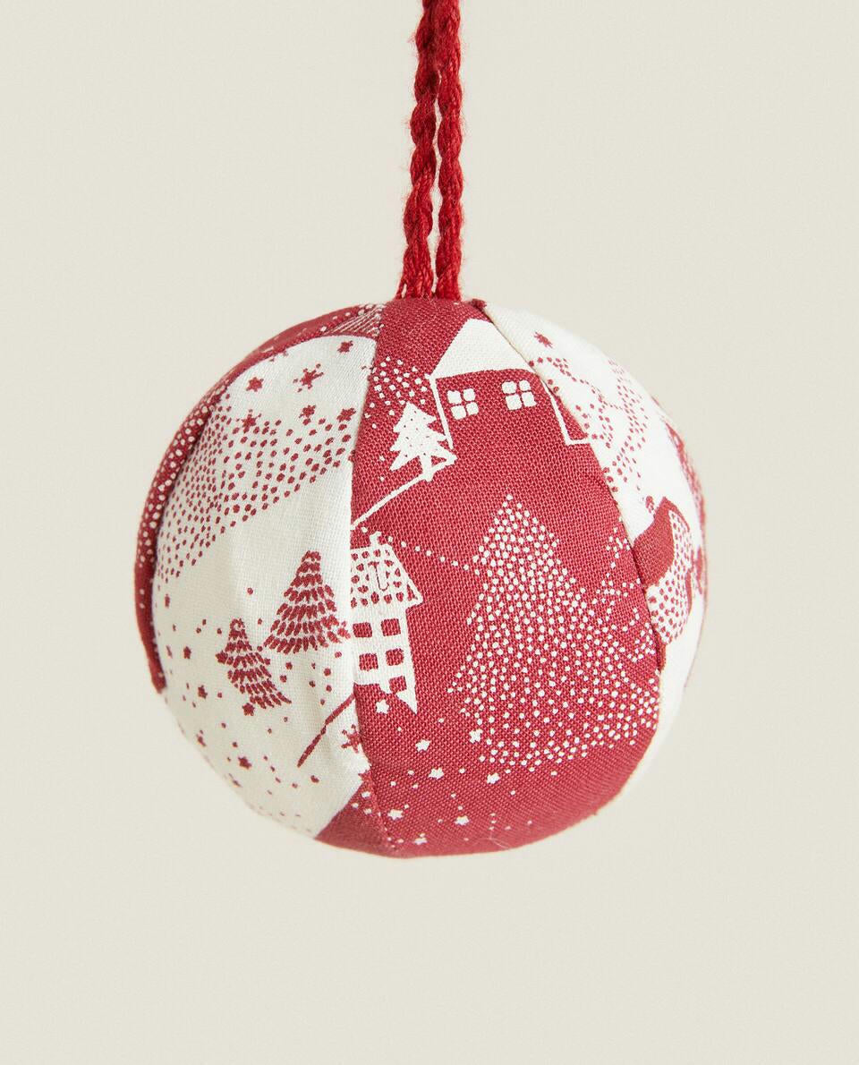 PACK OF CHRISTMAS PATCHWORK BAUBLE DECORATIONS (PACK OF 2)