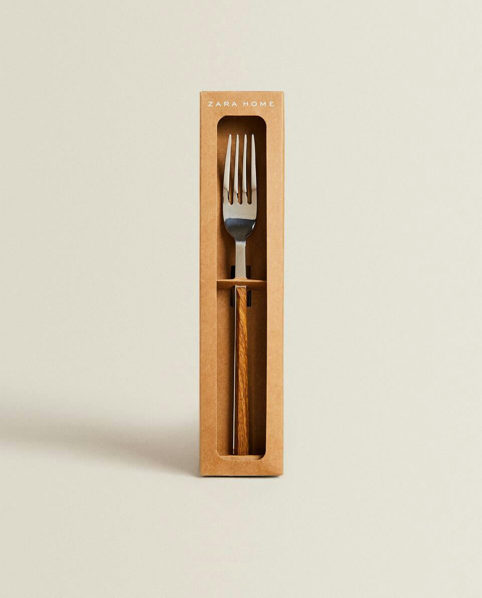 BOX 4 FORKS WITH WOOD-EFFECT HANDLES
