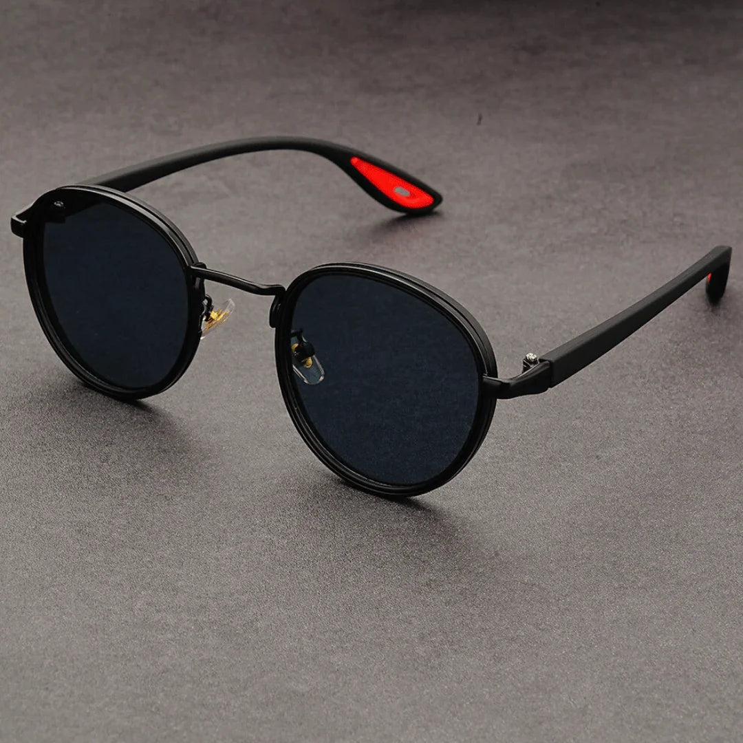 Metal Rim Round-Lens Sunglasses