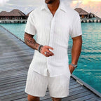 Men's Casual Set –Sleeve Shirt & Shorts, Loose and Comfortable for the Beach and Leisure 👕👖