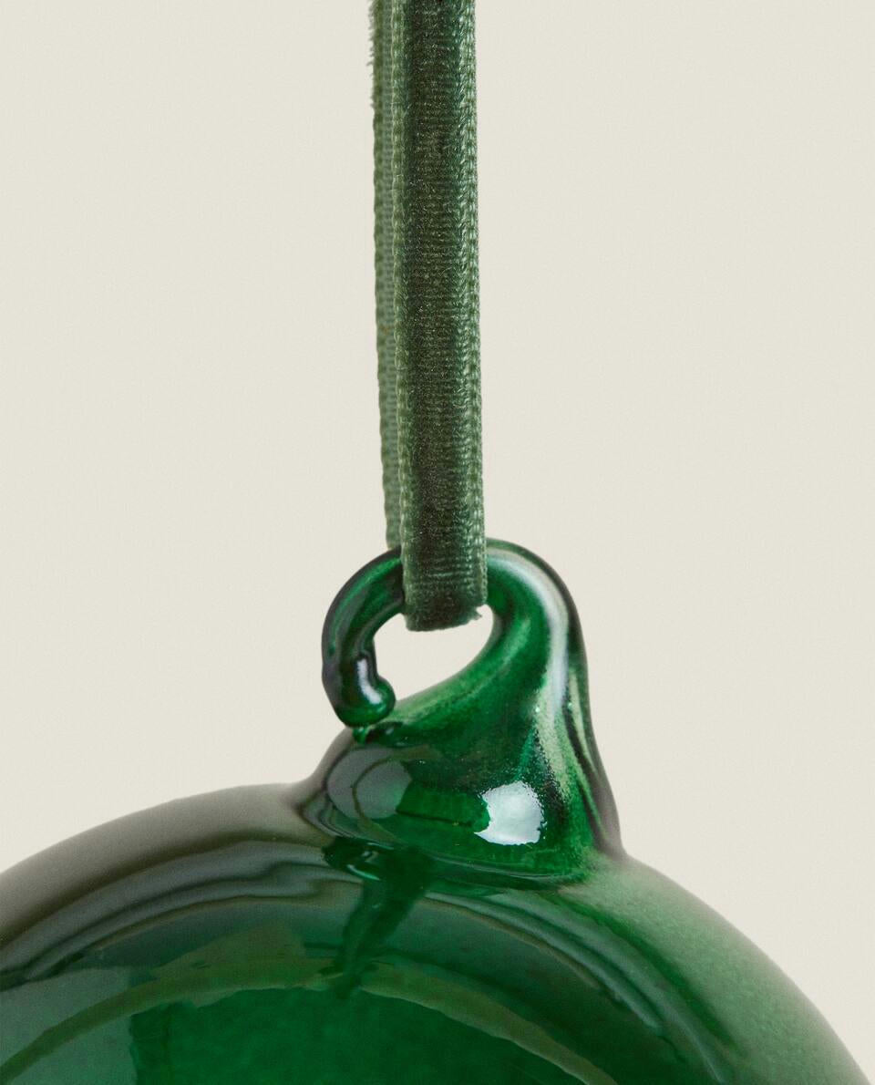 CHRISTMAS PLAIN GLASS BAUBLE DECORATION