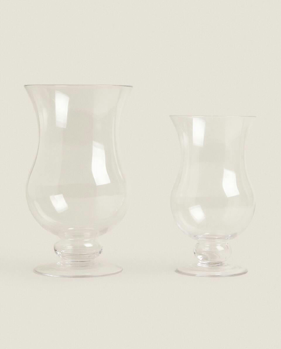 GLASS CANDLEHOLDER VASE