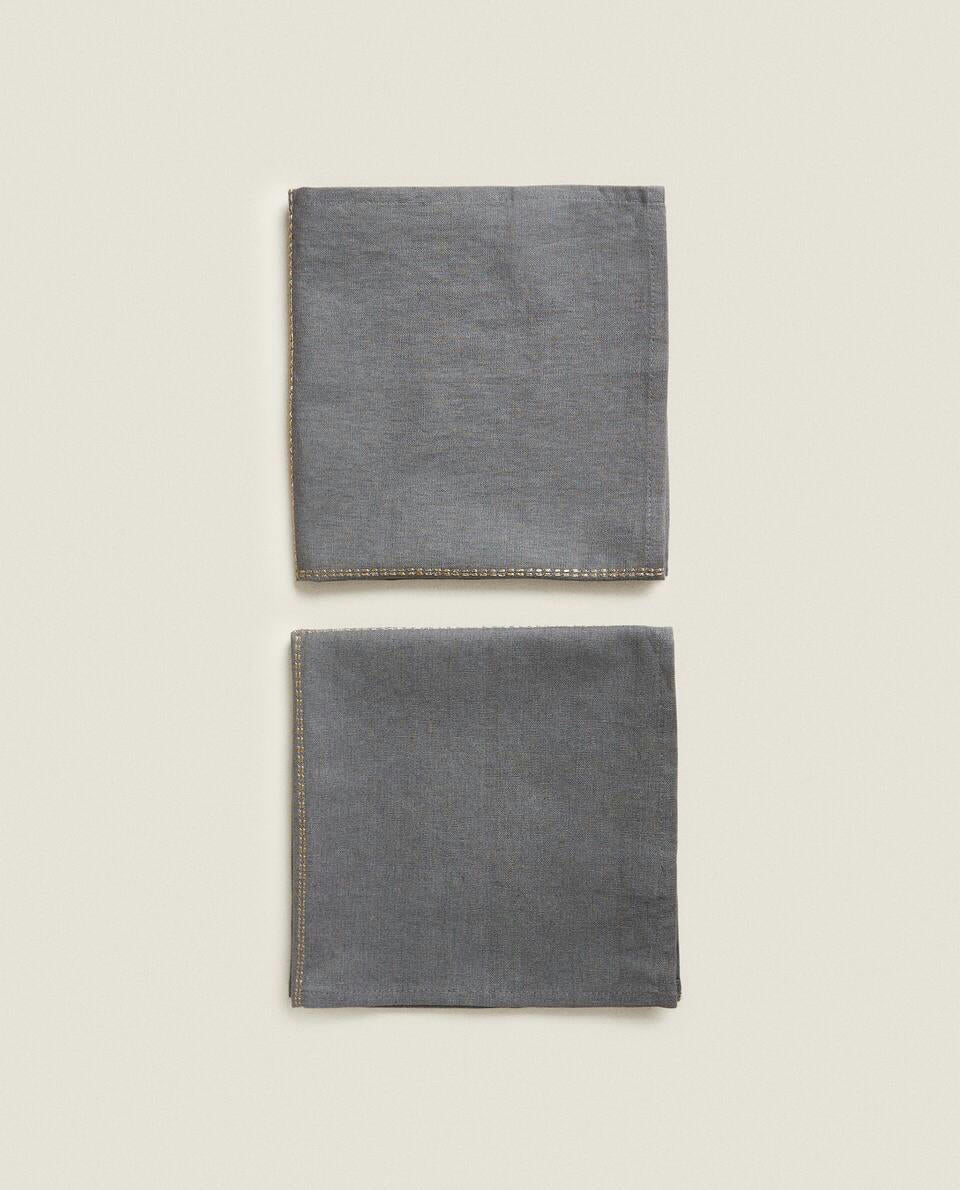 PACK OF CHRISTMAS CHAIN LINEN NAPKINS (PACK OF 2)