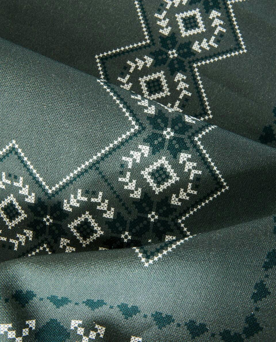 CHRISTMAS CROSS-STICH COTTON TABLECLOTH