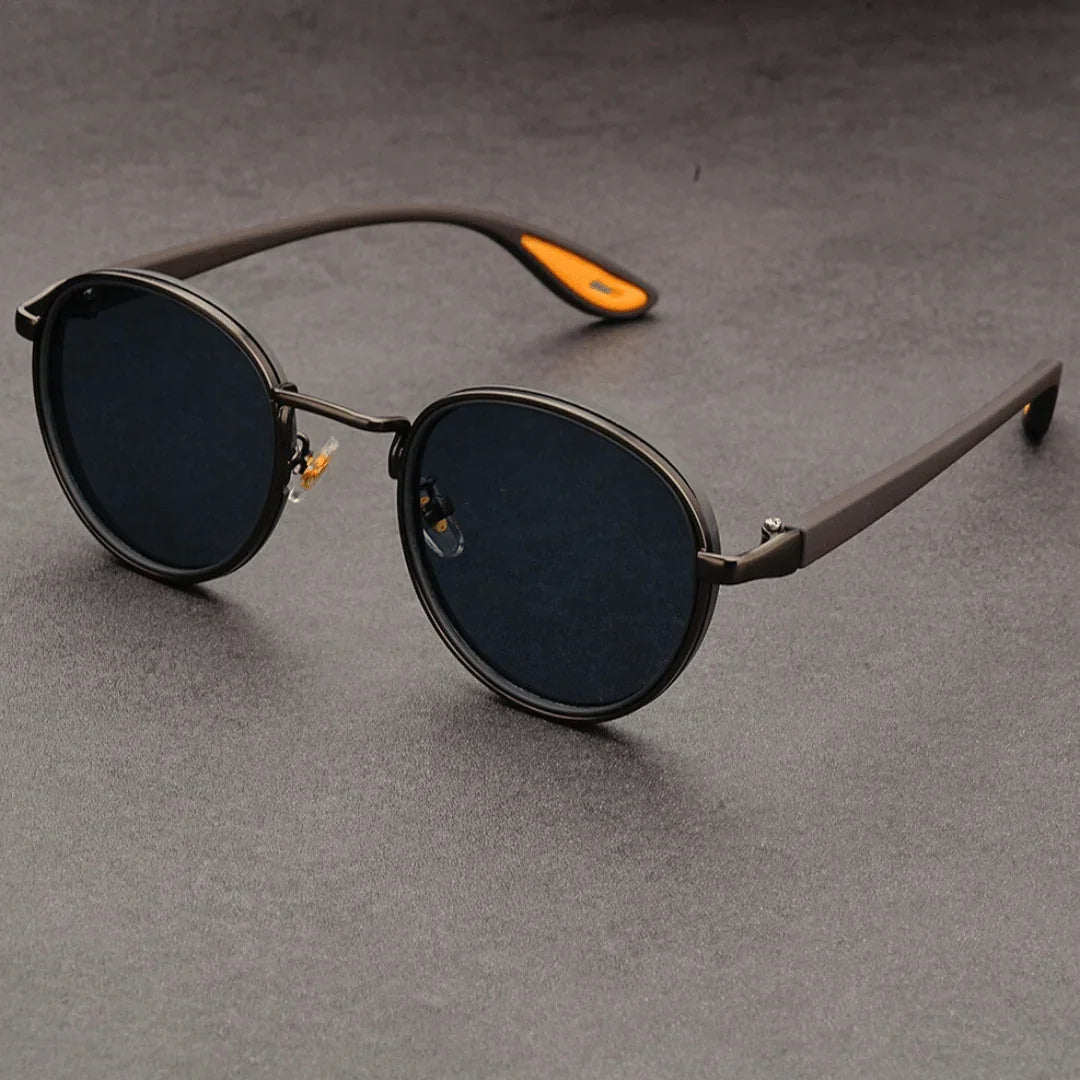 Metal Rim Round-Lens Sunglasses