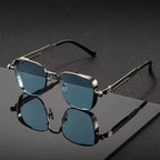 Vintage Steampunk Square Metal Frame Glasses