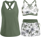 3 Piece Tankini with Shorts🔥Buy 2 Free Shipping