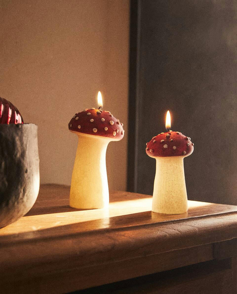 CHRISTMAS DECORATIVE MUSHROOM CANDLE