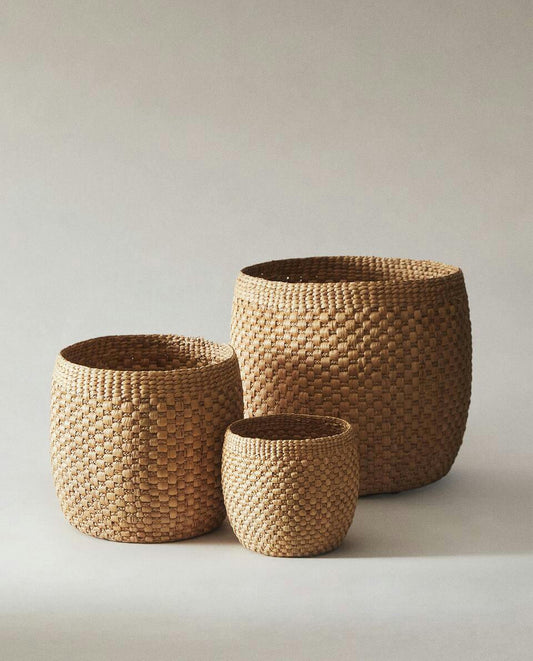 STRIPED ROUND BASKET