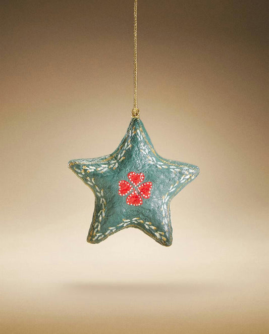 PAPER MCH STAR CHRISTMAS DECORATION