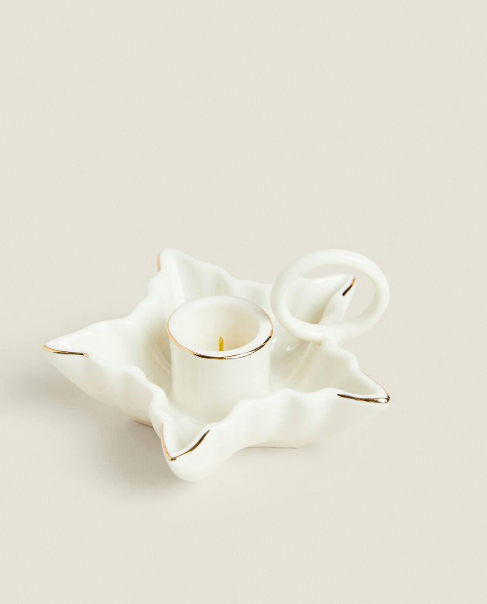 CHRISTMAS STAR CANDLEHOLDER WITH RIM