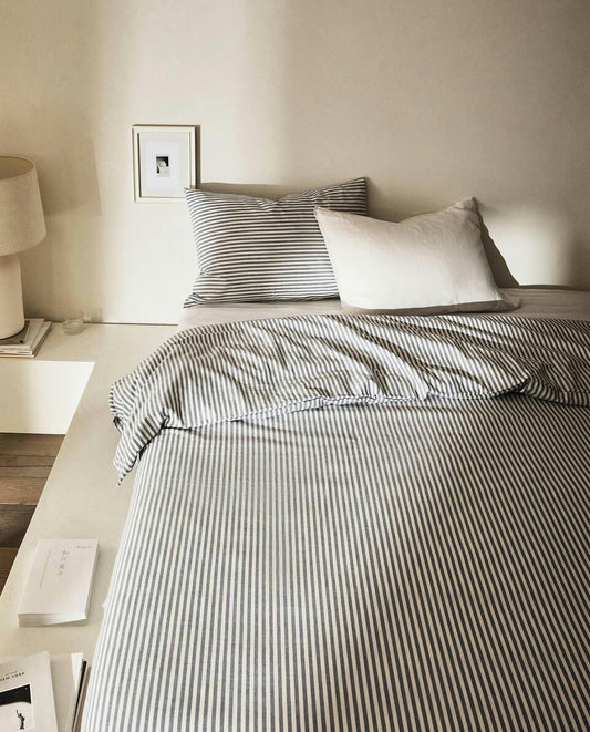 DUVET COVER WITH NARROW STRIPES